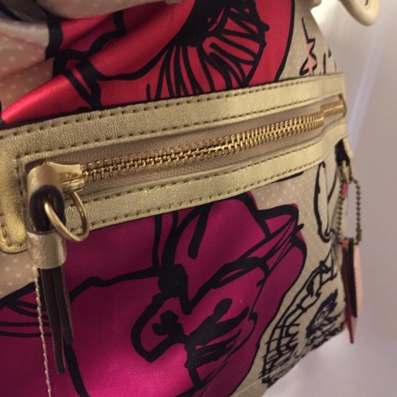 SOLD! 💗COACH Pink Poppy-Graffiti Glamour Kyra Backpack - Picture 7 of 9